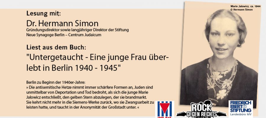 Einladung zum 24. Juni: Lesung mit Dr. Hermann Simon liest aus dem Buch „Untergetaucht“